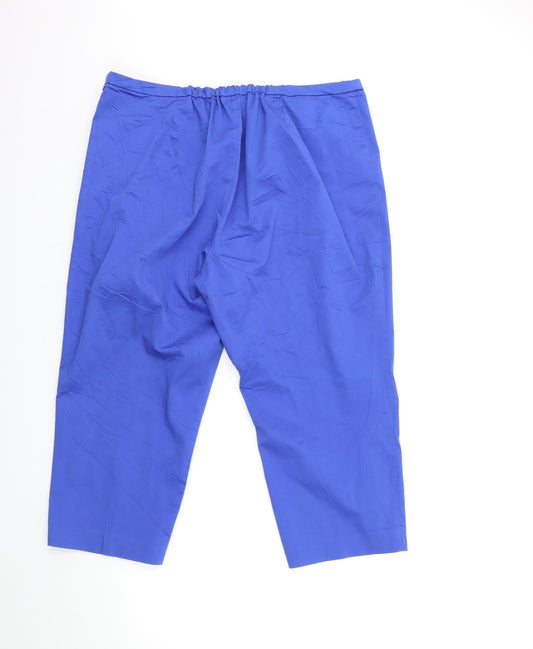 Marks and Spencer Womens Blue Cropped Trousers Size 34 in L22 in