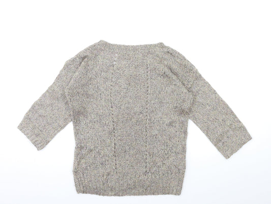 RJR.John Rocha Womens Silver Knit Pullover Jumper Size 8