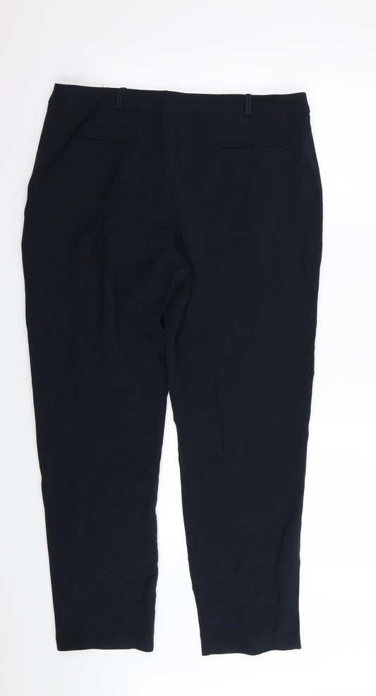 BHS Womens Blue Trousers Size 14 L28 in
