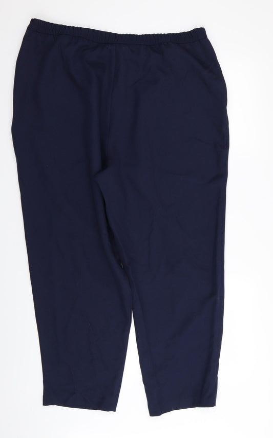 Slimtru Womens Blue Trousers Size 22 L28 in - Stretch waistband