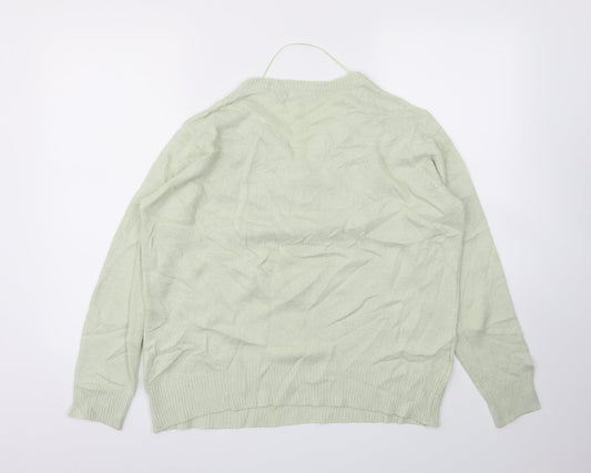 Damart Womens Green Floral Pullover Jumper Size 14