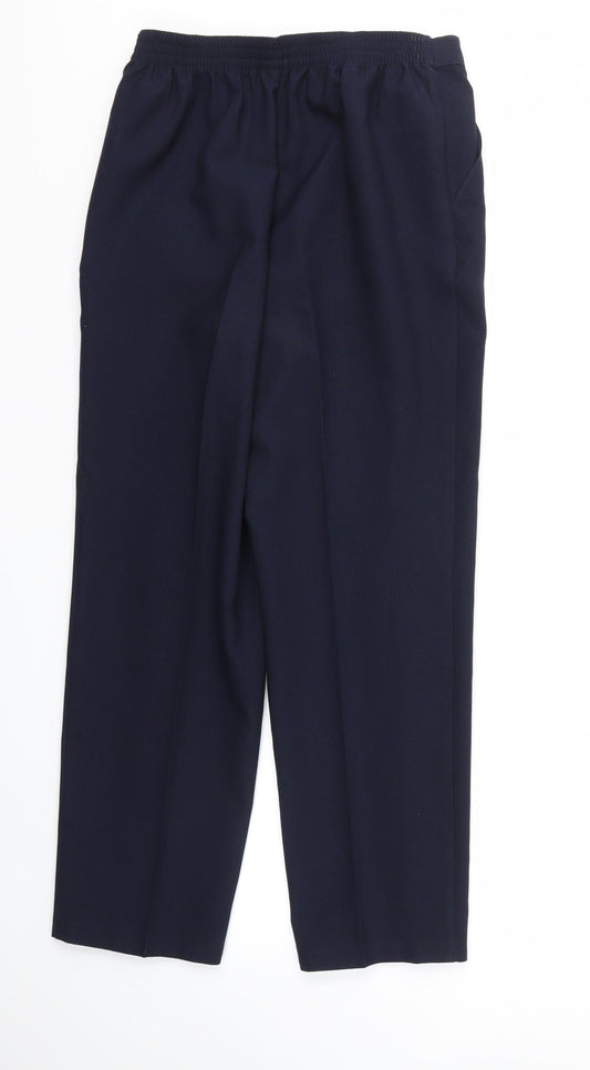 M&S Womens Blue Trousers Size 10 L27 in - Stretch waistband