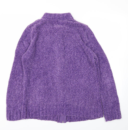 BM Womens Purple Full Zip Jumper Size M