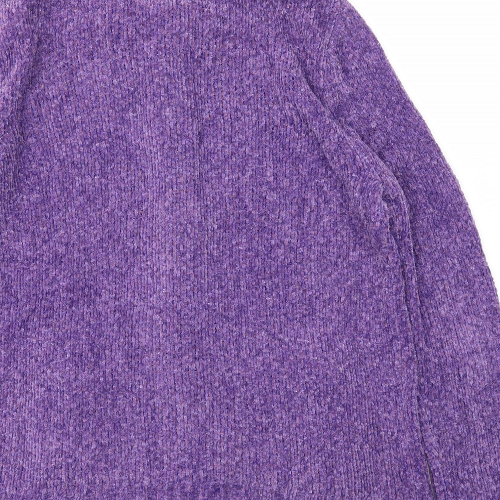 BM Womens Purple Full Zip Jumper Size M