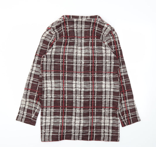 New Look Womens Red Check Jacket Blazer Size 12