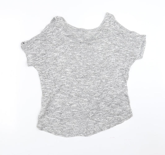 New Look Womens Grey Pullover Jumper Size 8 - cold Shoulder