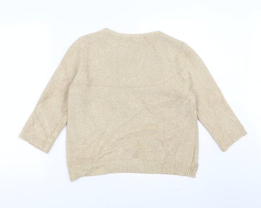 SWEEWE Womens Gold Pullover Jumper Size M