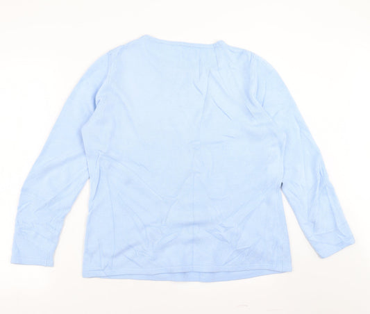 Preworn Womens Blue Geometric Pullover Jumper Size 2XL