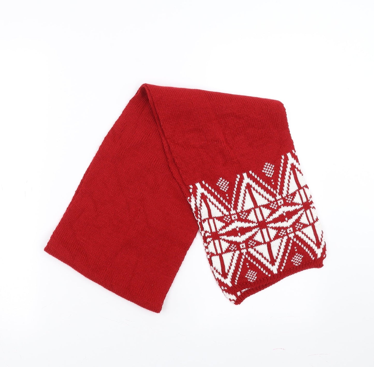 Preworn Unisex Red Geometric Scarf