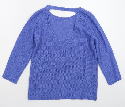 Preworn Womens Blue Knit Pullover Jumper Size M