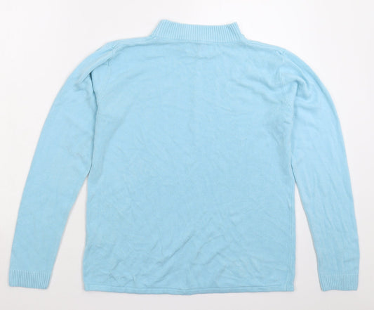 Reflect Womens Blue Knit Pullover Jumper Size L