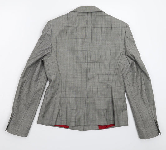 Preworn Womens Grey Check Jacket Suit Jacket Size 10
