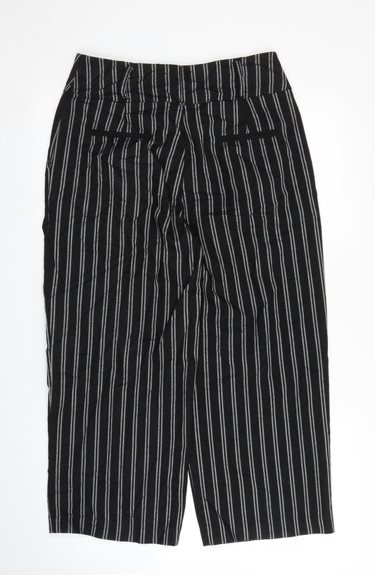 New Look Womens Black Striped Bloomer Trousers Size 12 L23 in