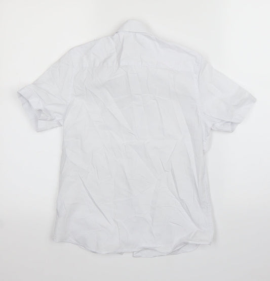 M&S Boys White Basic Button-Up Size 10-11 Years