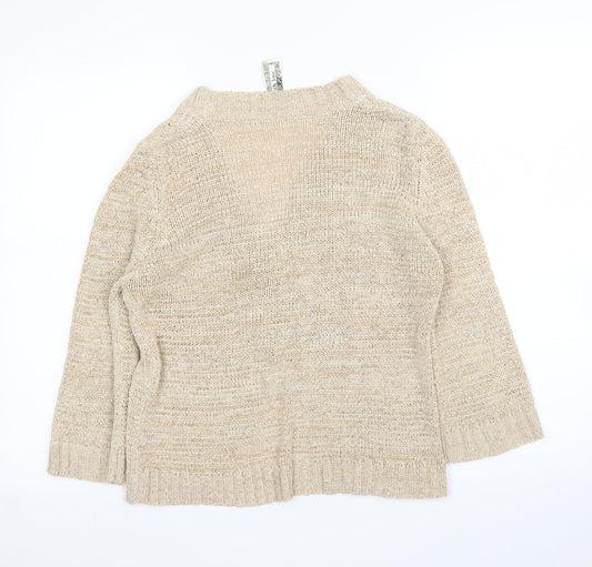 Made with Love Womens Beige Cardigan Jumper Size 14