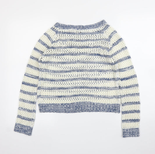 Tammy Girls Blue Striped Pullover Jumper Size 14 Years