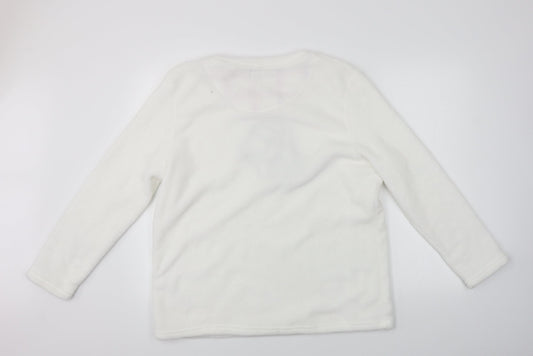 autum faith Womens White Pullover Jumper Size XL