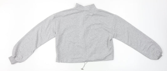PORTABELLO Womens Grey Henley Jumper Size S