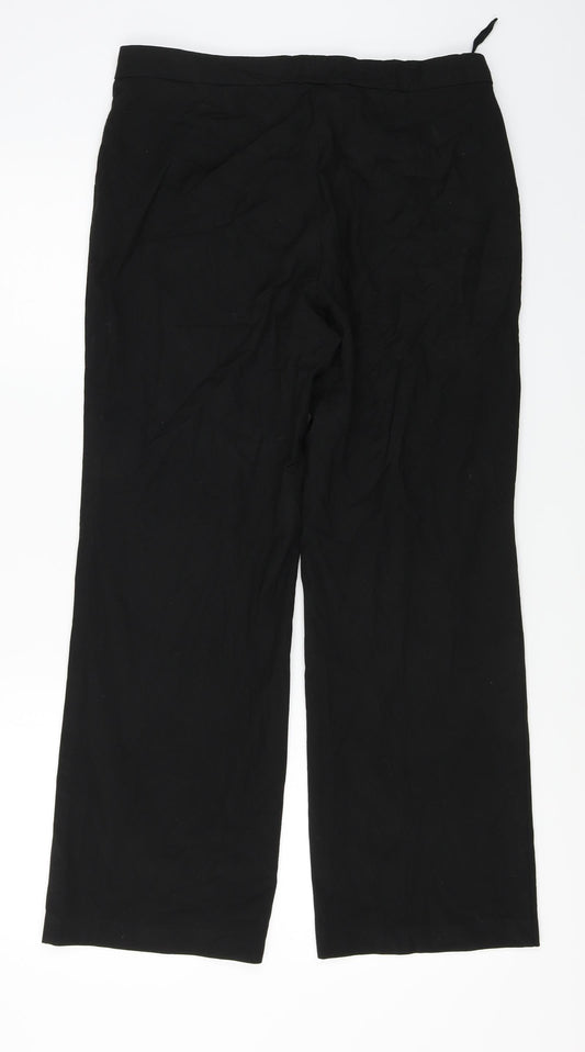 Marks and Spencer Womens Black Trousers Size 12 L25 in