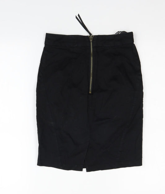Topshop Womens Black Flare Skirt Size 6