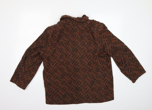 Loon Feng Womens Brown Overcoat Coat Size XL