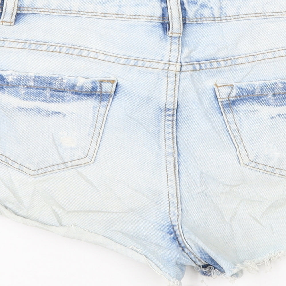Denim Co Womens Blue Denim Cut-Off Shorts Size 8 - Distressed