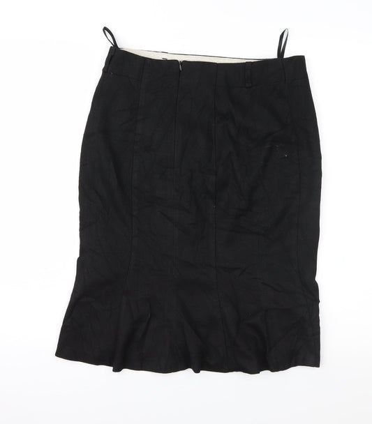 NEXT Womens Black Herringbone Straight & Pencil Skirt Size 10