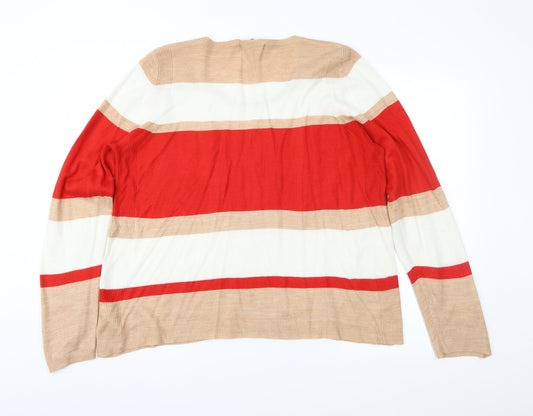 Marks and Spencer Womens Multicoloured Striped Pullover Jumper Size 18
