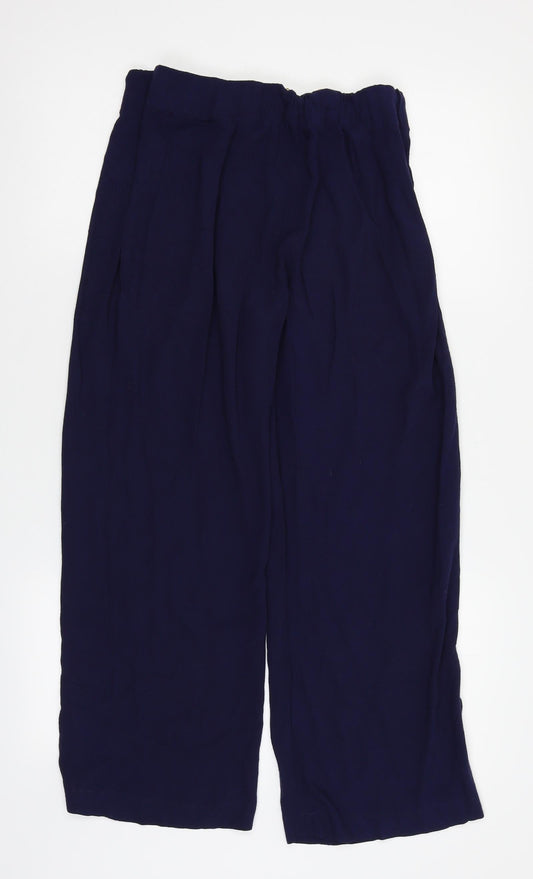 M&S Womens Blue Trousers Size 12 L25 in