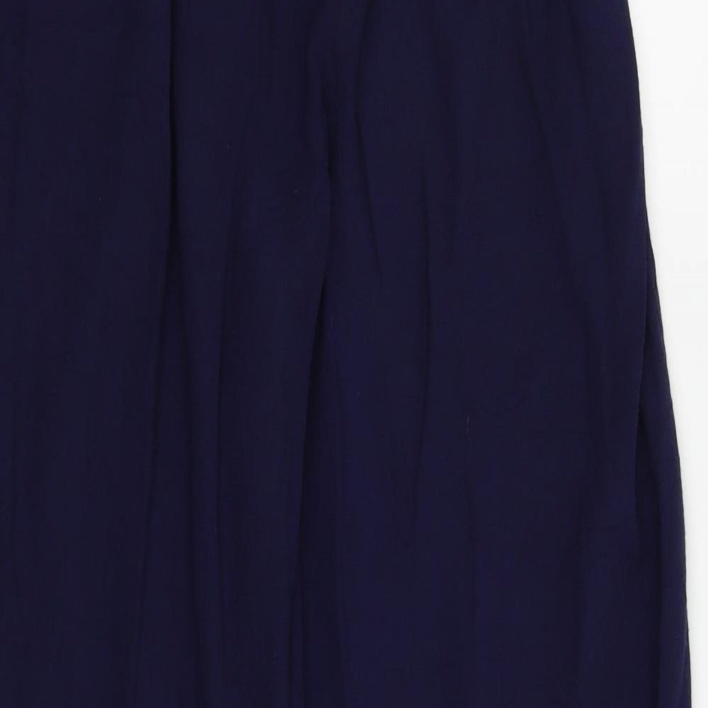 M&S Womens Blue Trousers Size 12 L25 in
