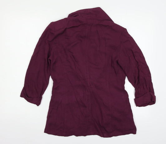 Internacionale Womens Purple Jacket Blazer Size 12