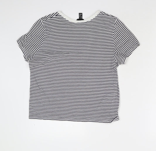 New Look Womens Multicoloured Striped Basic Blouse Size 10