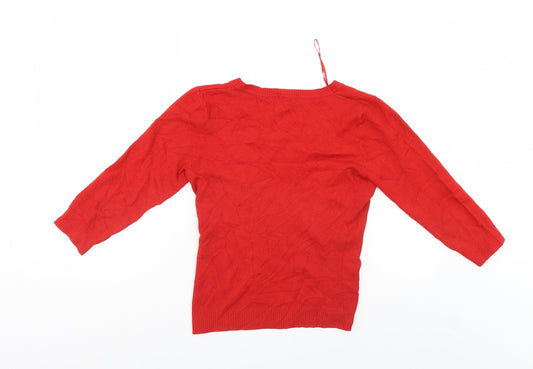 H&M Womens Red Pullover Jumper Size M
