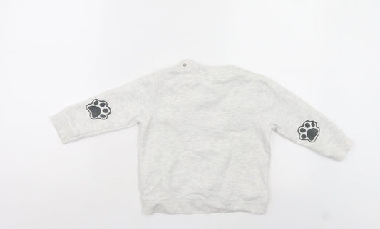 Zara Girls Grey Henley Sweatshirt Size 3-4 Years