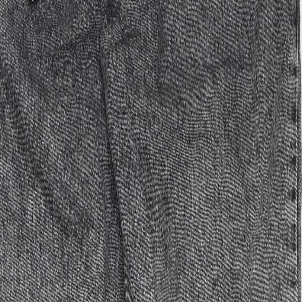 Brand and care label for Denim & Co. women’s black denim straight jeans, size UK 10, 26-inch leg