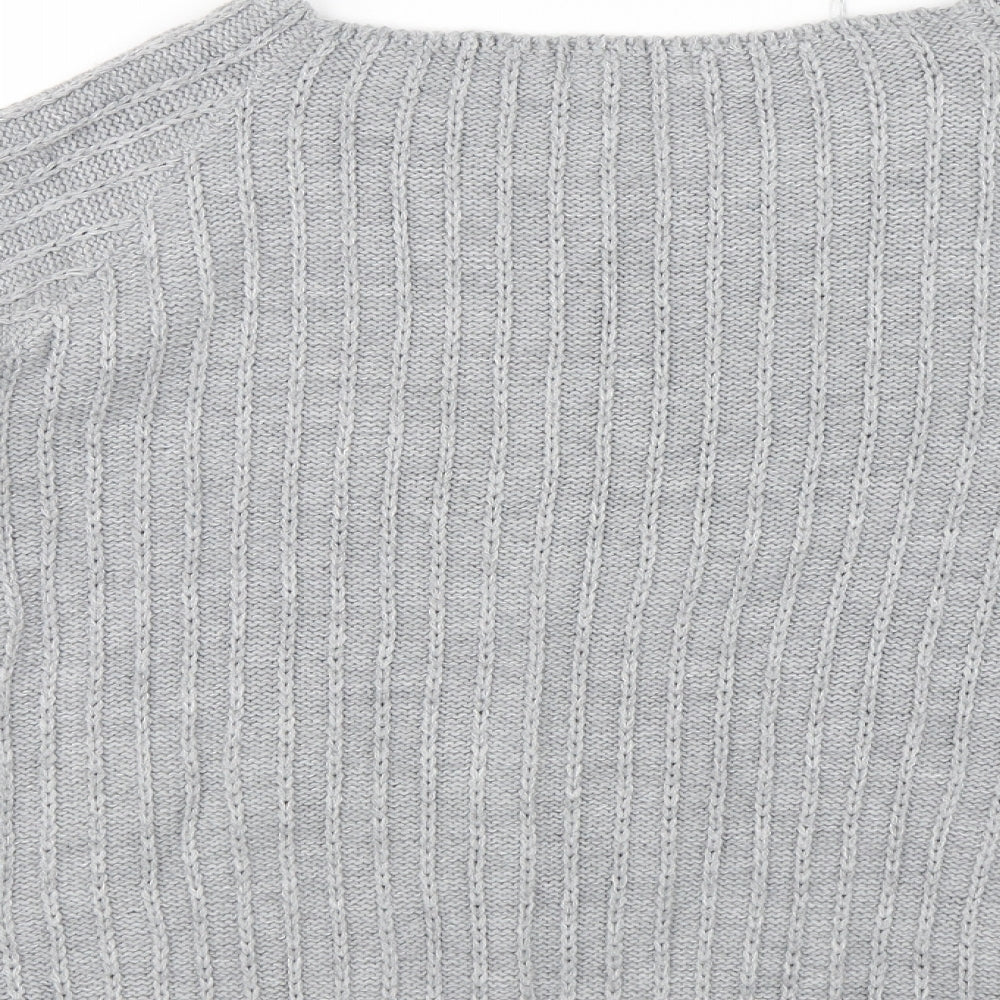 Brand and care label for Tru Collection women’s grey jumper, size L