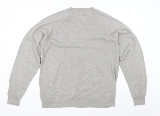 Atlantic Bay Mens Grey Pullover Jumper Size S