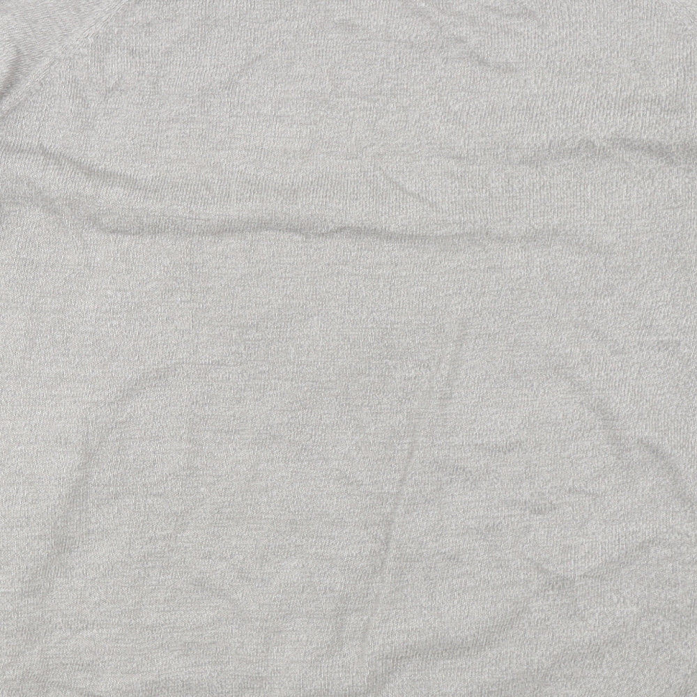Brand and care label for Atlantic Bay men’s grey jumper, size S