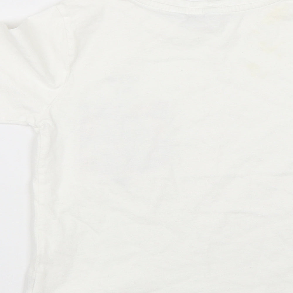 Primark Girls White Basic T-Shirt Size 9-10 Years - Lets go on a wild adventure