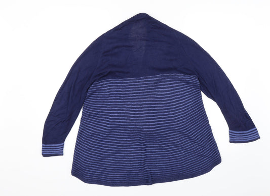 Per Una Womens Blue Striped Shrug Jumper Size 16