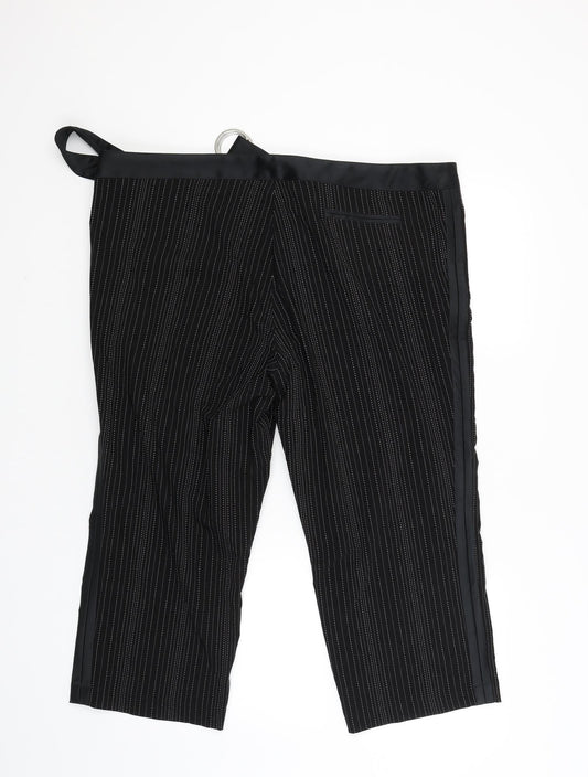 elam Womens Black Striped Trousers Size 42 L22 in