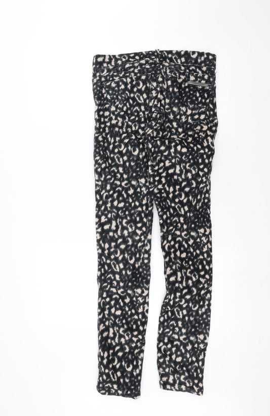 Ossira Womens Black Animal Print Skinny Jeans Size 26 in L25 in