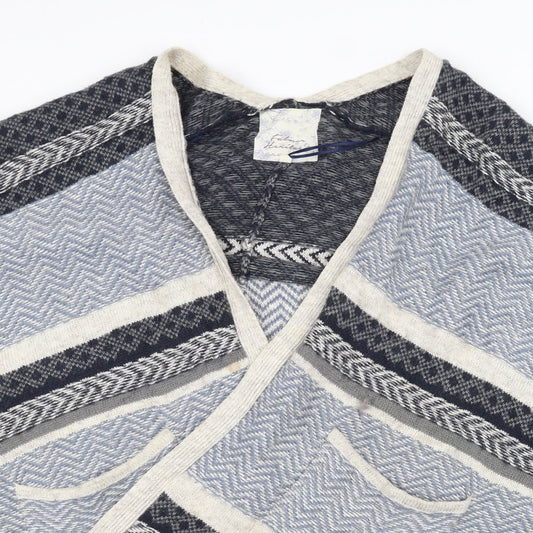 Falmers Heritage Womens Blue Striped Jacket Poncho Size M