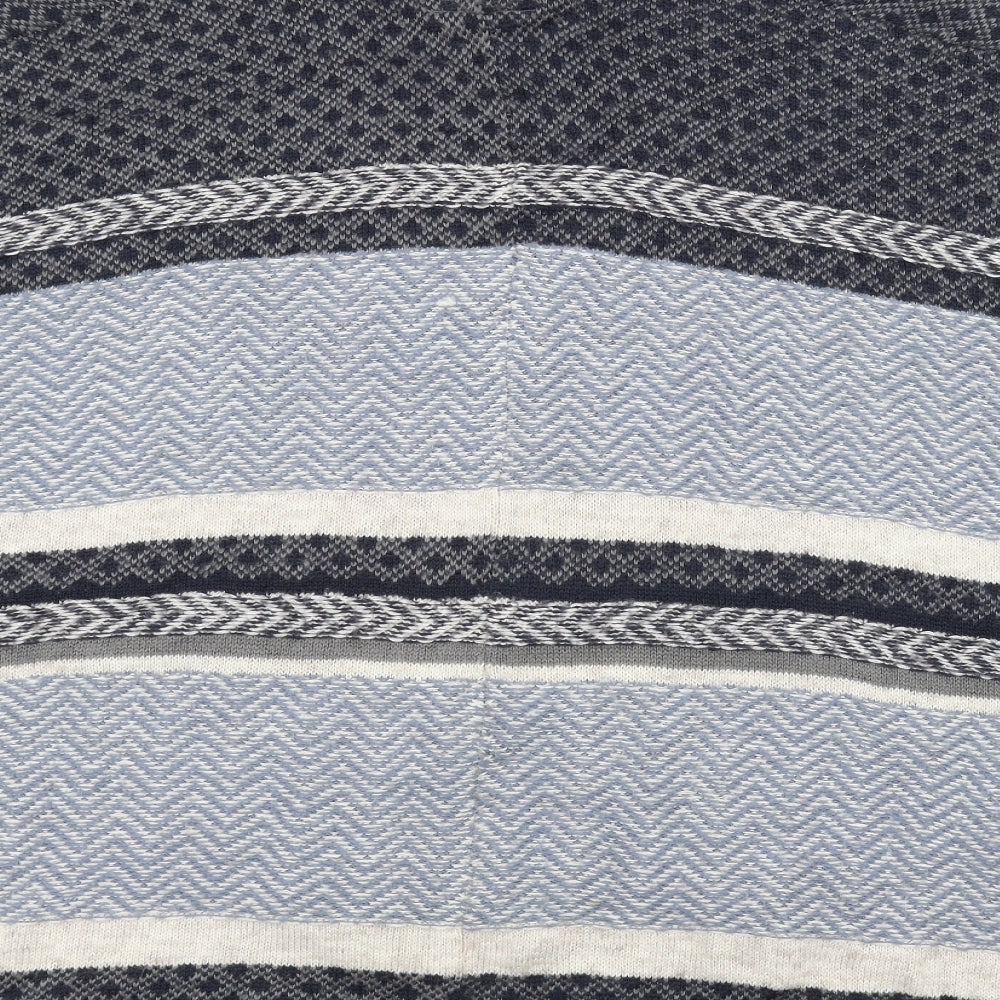Falmers Heritage Womens Blue Striped Jacket Poncho Size M