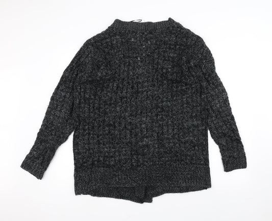 Pura Moda Womens Black Knit Jacket Coatigan Size M