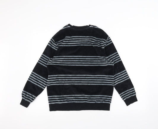 Marks and Spencer Girls Black Striped Pullover Jumper Size 12-13 Years