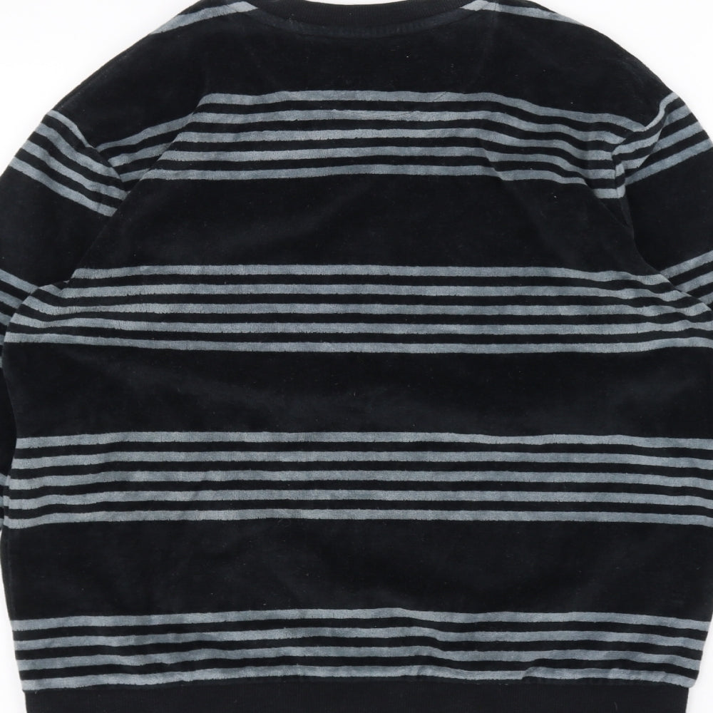 Marks and Spencer Girls Black Striped Pullover Jumper Size 12-13 Years