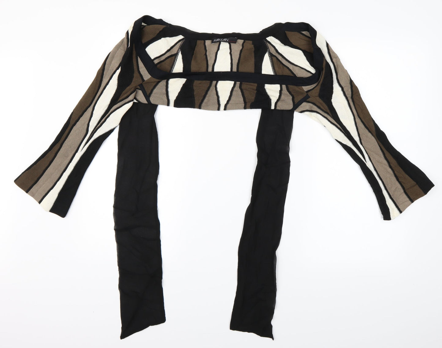 Marc Cain Brown Striped Shawl/Wrap