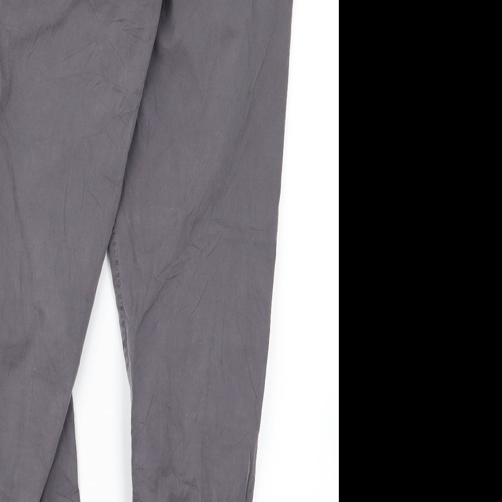 m&s Womens Grey Geometric Trousers Size 14 L20 in