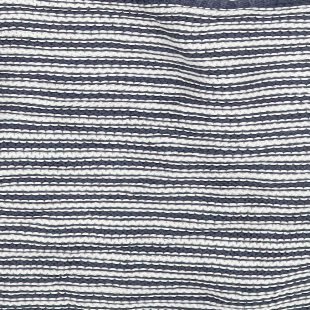M&S Baby Blue Striped Cardigan Jumper Size 9-12 Months